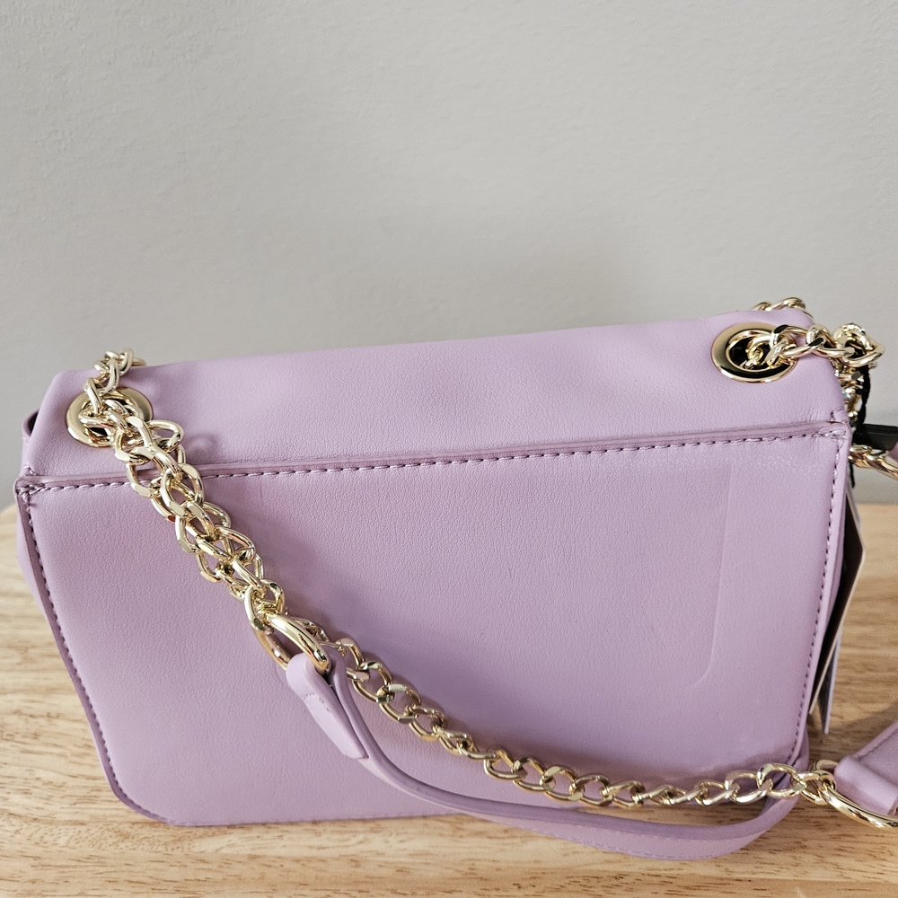 Love Moschino Lilac Crossbody Bag with Gold Heart Accent AUTHENTIC!! - Picture 7 of 7